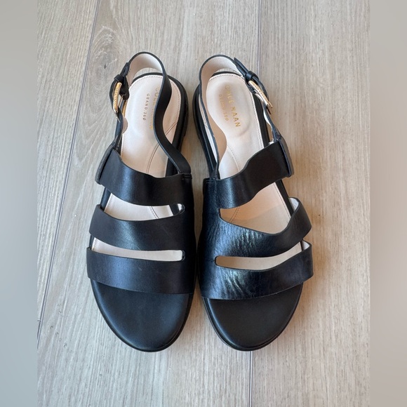 Cole Haan Anela Grand Black Leather Strappy Sandals Sz 7 EUC - Picture 5 of 16